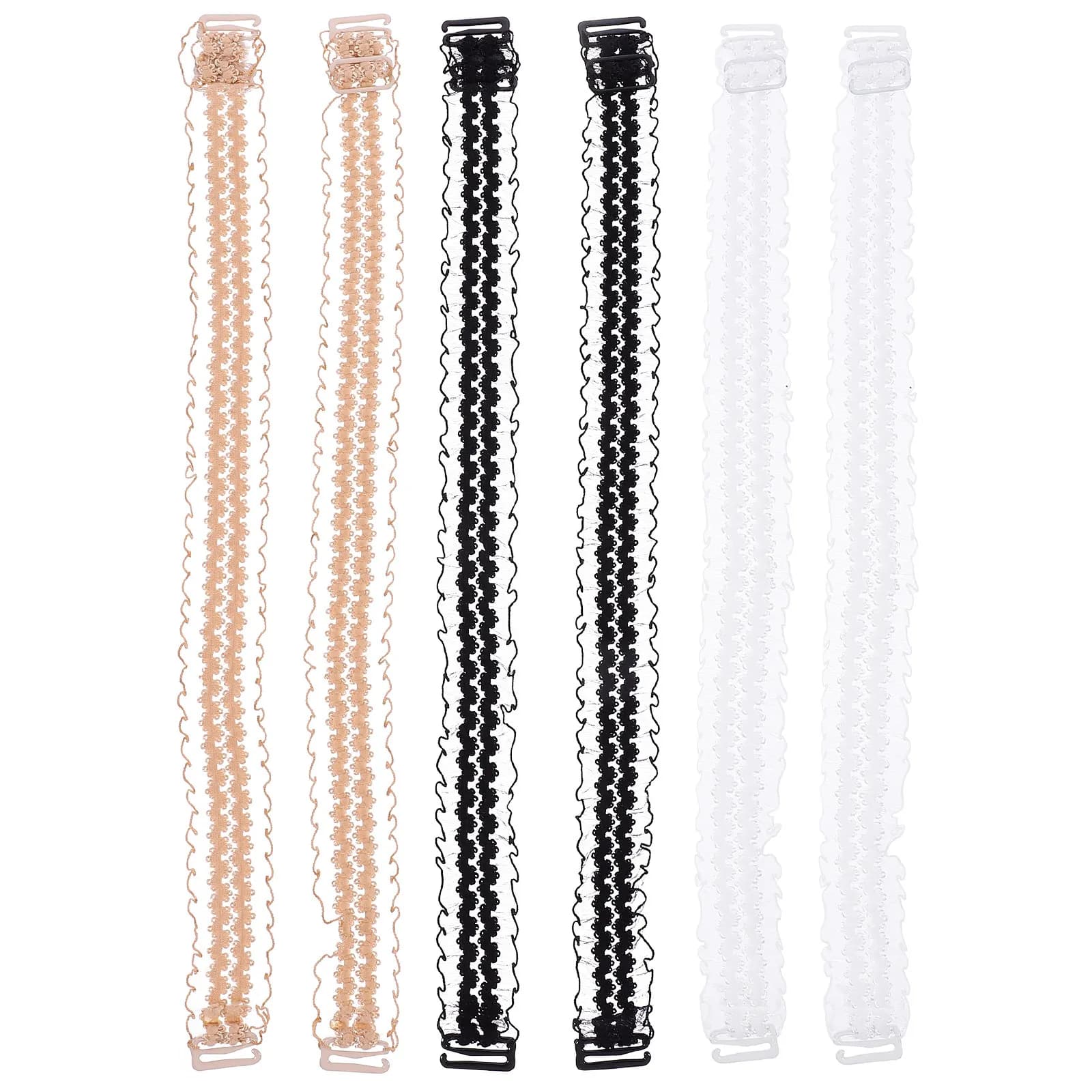3Pairs Elegant Lace Bra Straps Non-Slip Adjustable Elastic Underwear Straps for Women Comfortable Wear Smooth Texture Bra