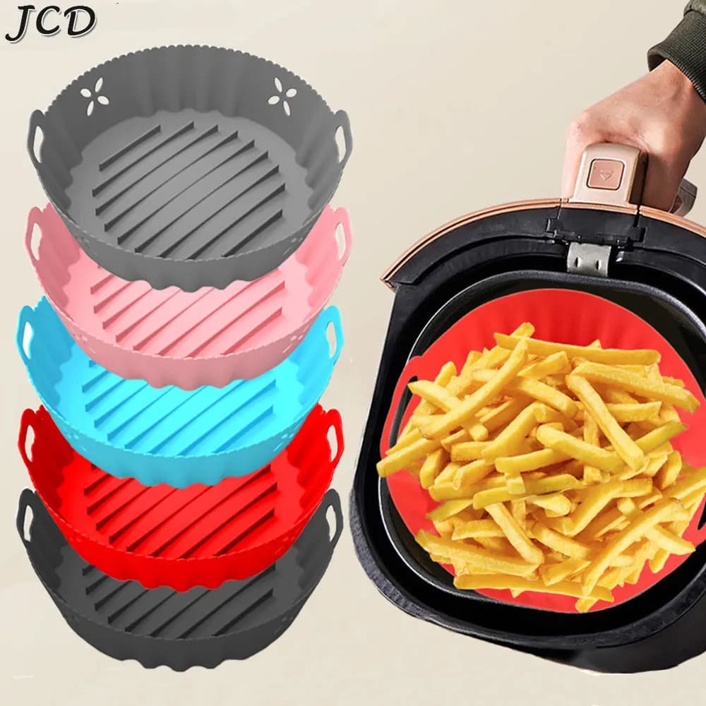 JCD friggitrice ad aria cestello in Silicone accessori riutilizzabili vassoio da forno Pizza pollo fritto stampo da forno piatti da forno pentole utensili da cucina