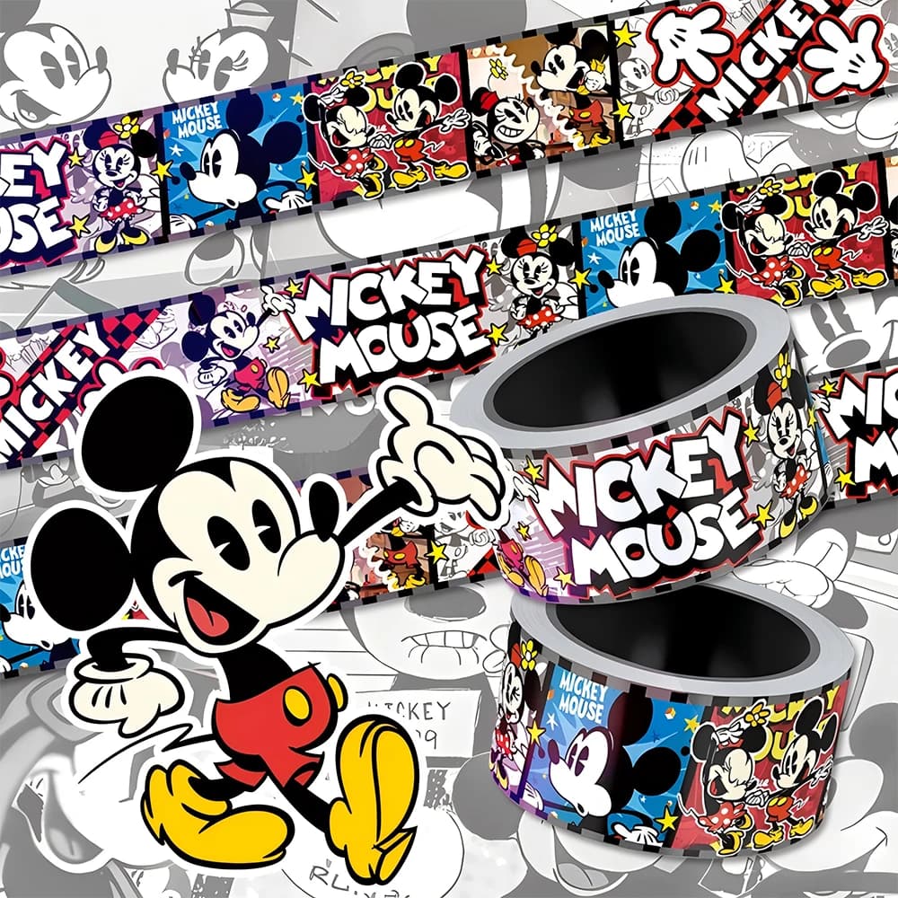 5 metri/rotolo cartone animato Disney Topolino nastro laser adesivi divertente anime decalcomania bagagli fai da te taccuino da parete adesivo ricompensa per bambini regalo
