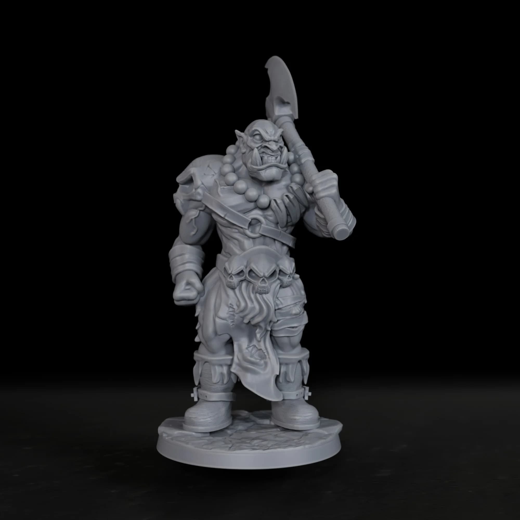 25mm TTRPG Orc Warrior Miniature - Collectible Gift for Board Game Players, Fits Various Classic Board Games