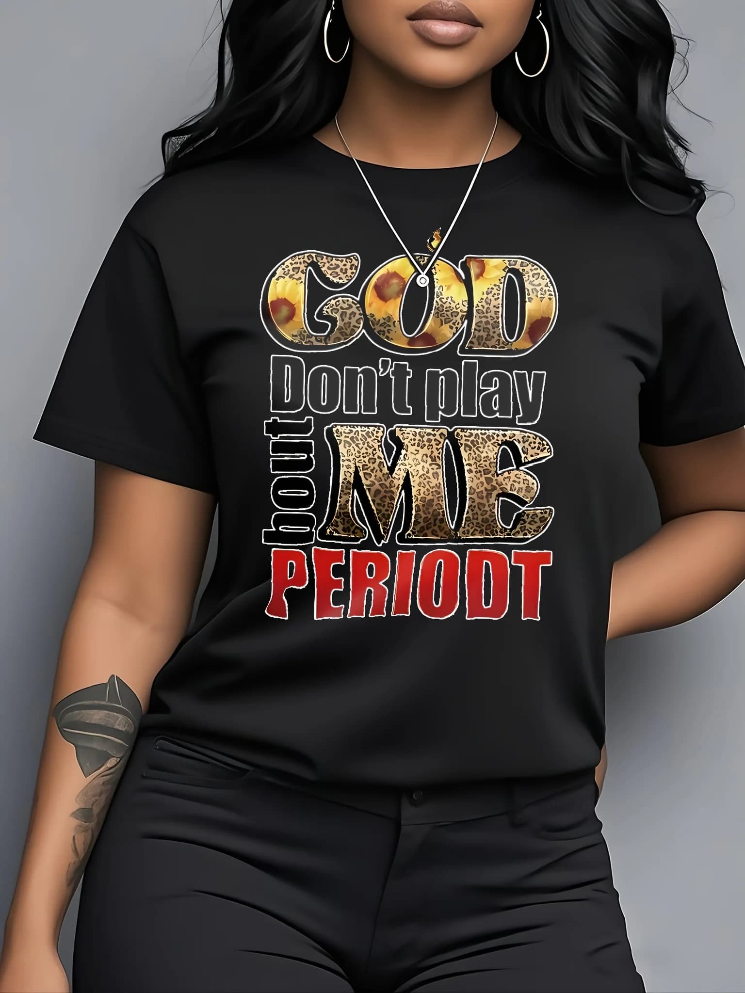 T-shirt grafica da donna con stampa God Don't Play with ME - Top casual girocollo a maniche corte con scritte in caratteri grandi, perfetto per l'estate
