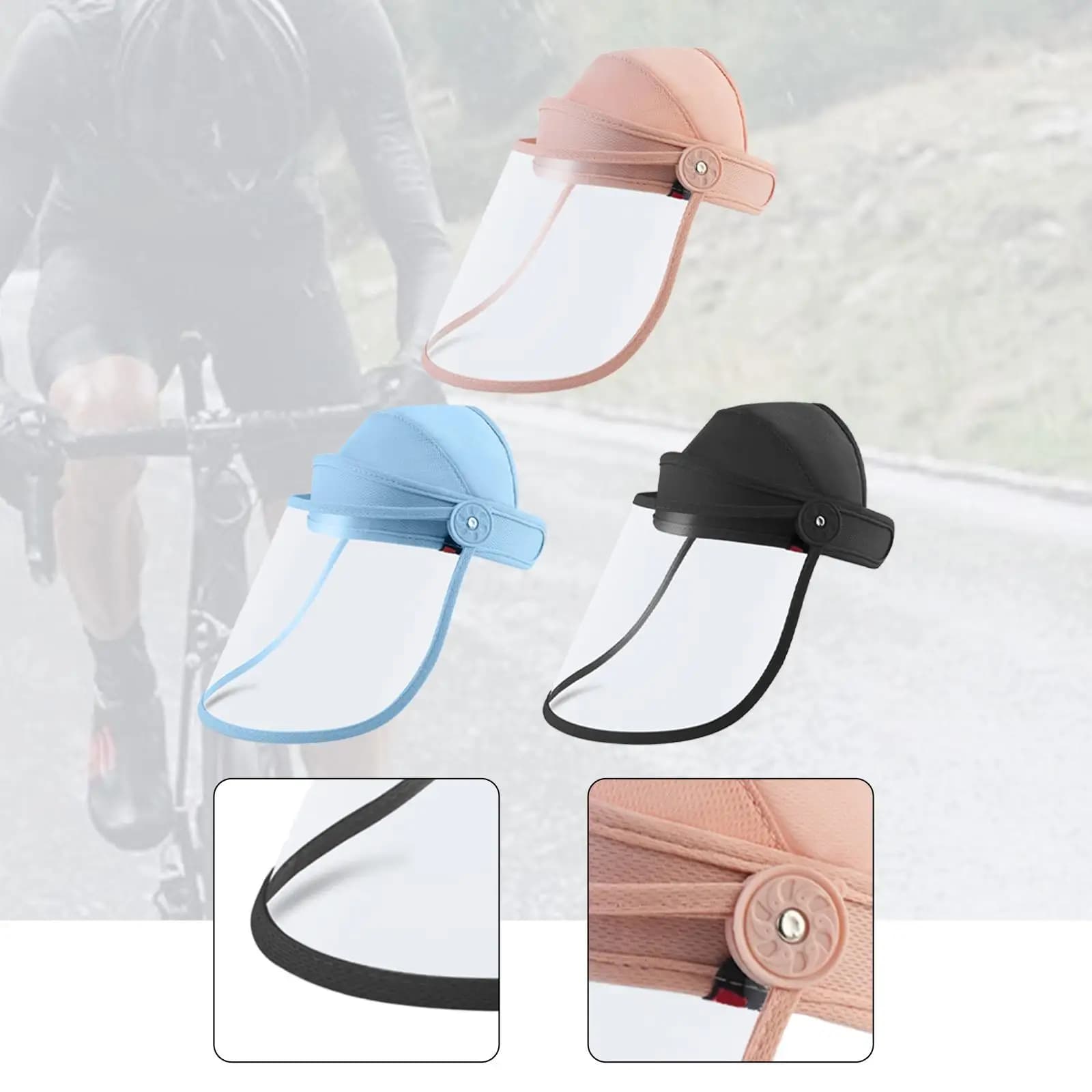 Maschera Protettiva Trasparente Riutilizzabile con Copricapo Regolabile e Traspirante per Campeggio, Giardinaggio e Ciclismo