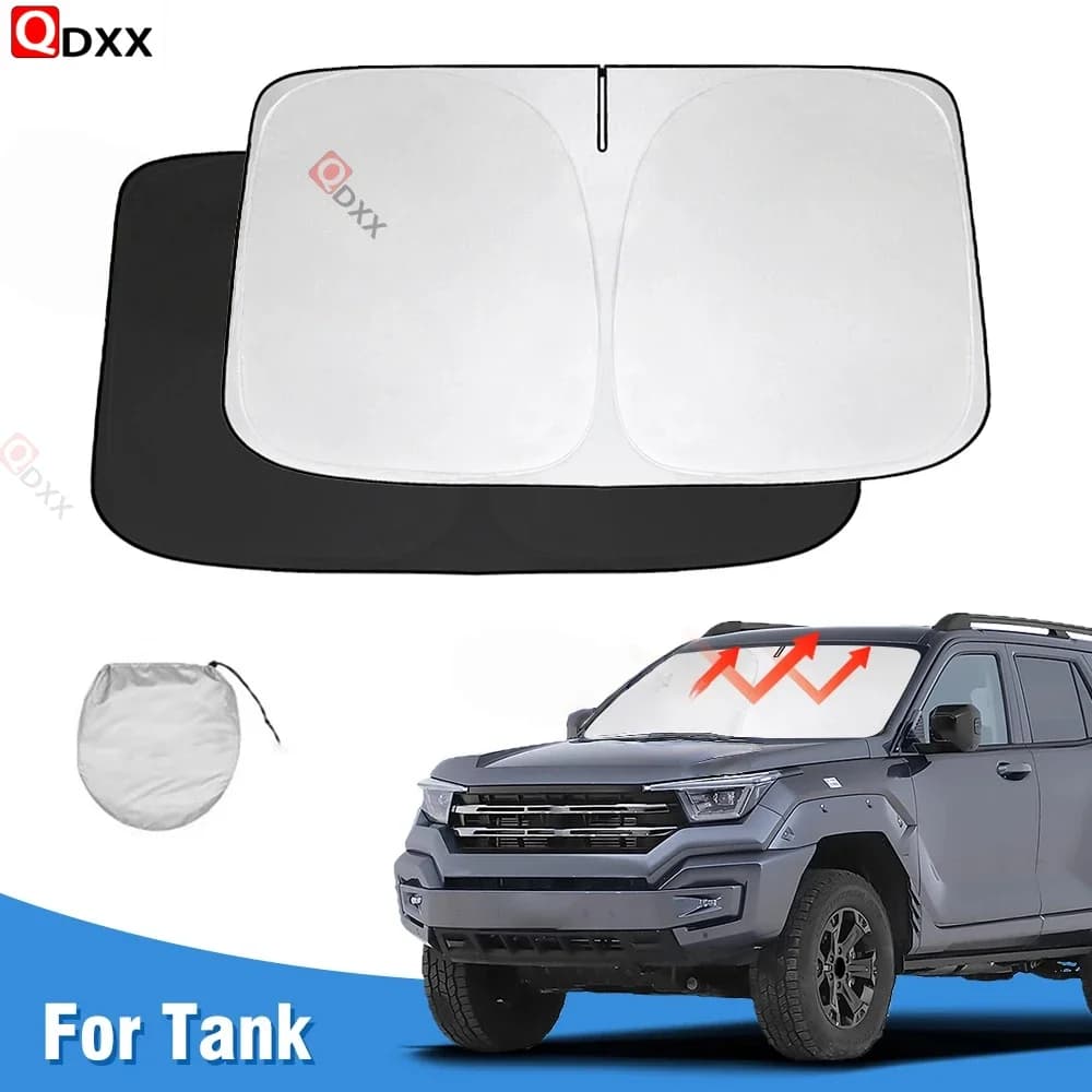 Parasole per Parabrezza per GWM Great Wall Tank 400 Accessori 2023 2024, Protezione Solare Pieghevole che Blocca i Raggi UV
