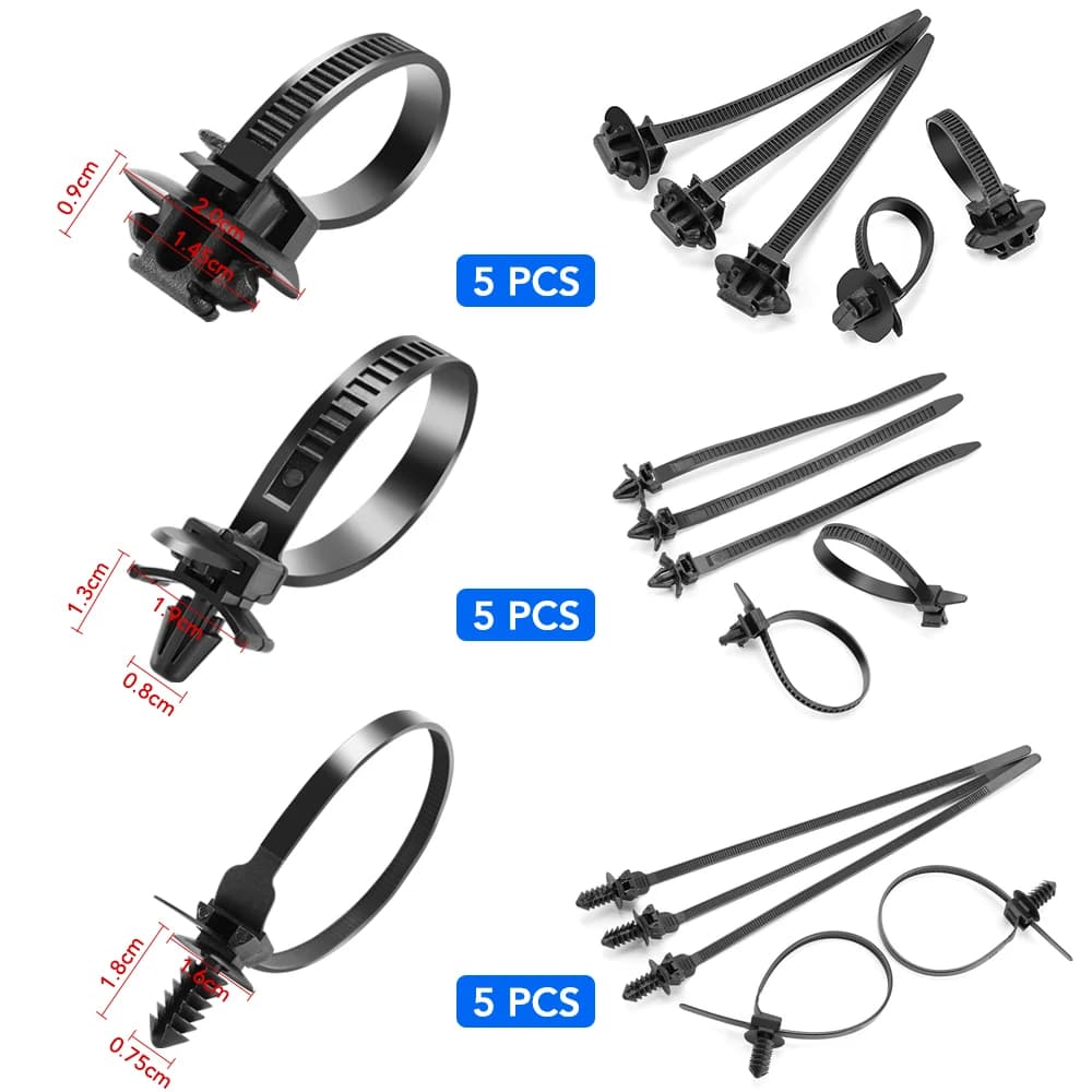 25 pezzi di fissaggio fissi per cavi avvolgenti per fascette per auto, clip per fissaggio cavi per auto, cinturino per cavi, fascetta per cavi, fascetta per cavi, chiusura automatica