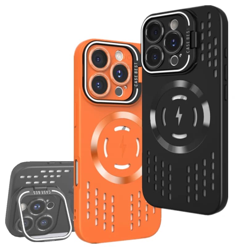 Custodia magnetica per dissipazione del calore di raffreddamento per Magsafe per iPhone 16 14 15 13 12 11 Pro Max Mesh traspirante Griglia opaca Cover rigida per PC