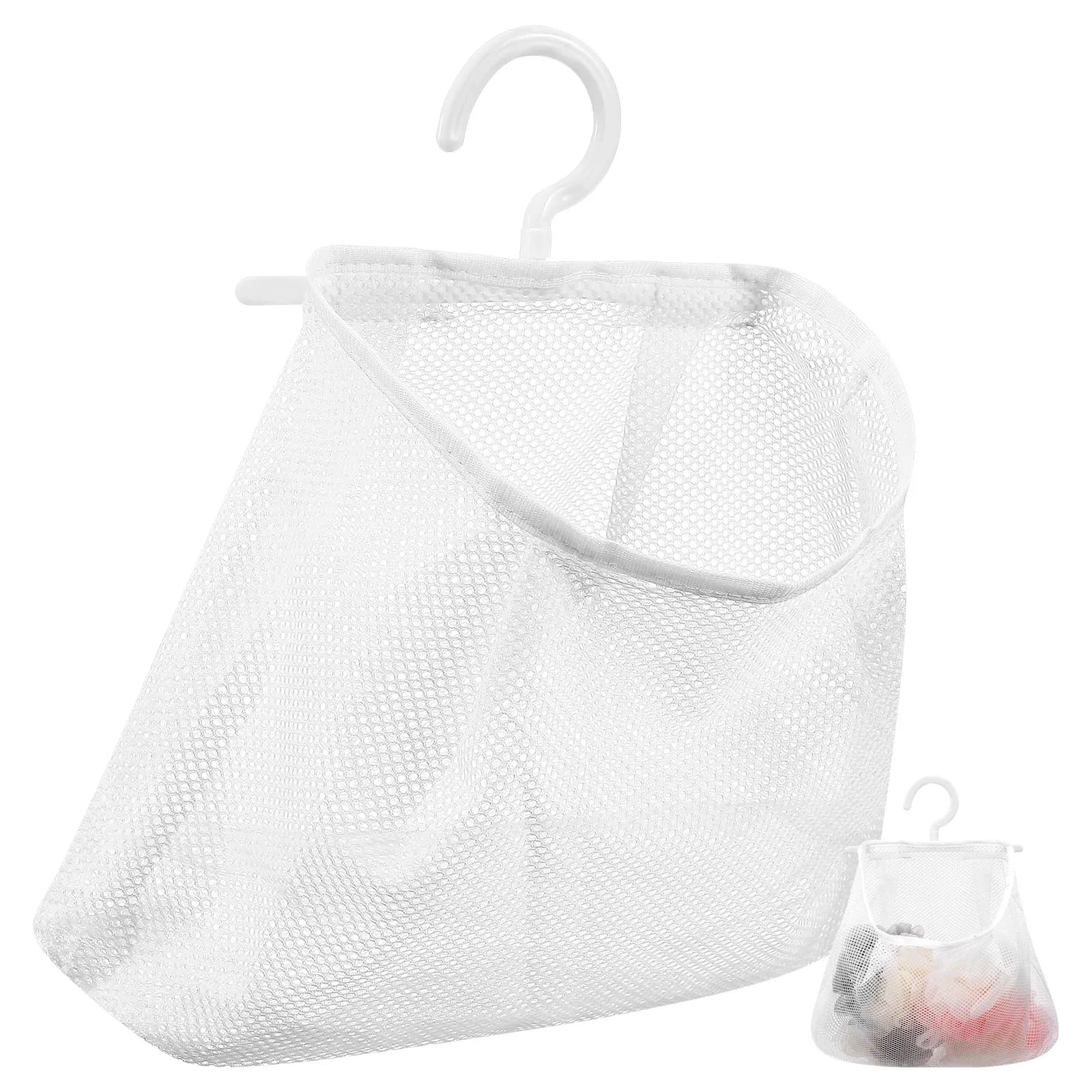 Hanging Mesh Bag 34.7x27.6cm Breathable Multi Functional Clothespin Pouch Kitchen Storage Holder Bathroom Hanging Laundry Bag