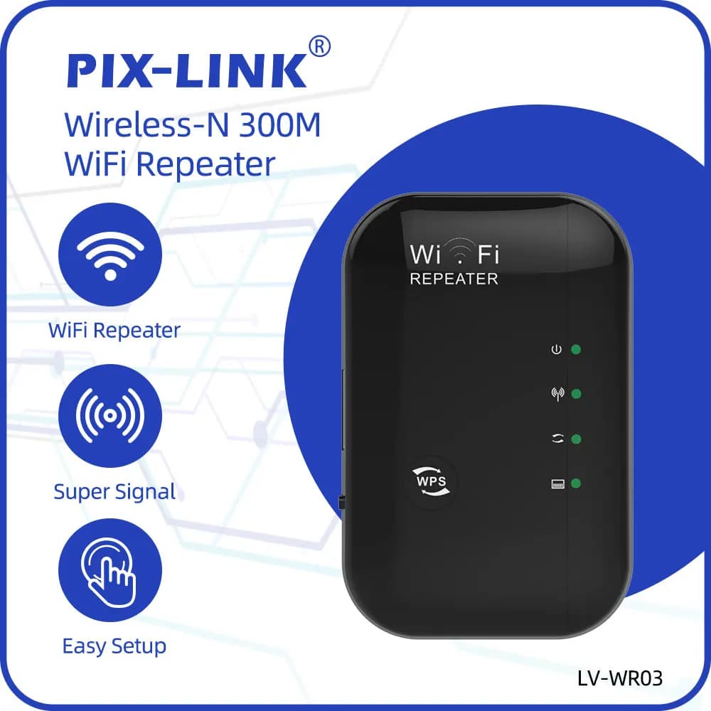 PIX-LINK WR03Q Wireless WiFi Repeater Wifi Extender Ultraboost Wifi Amplifier Long Range Repiter 300M Wi-Fi Booster Access Point