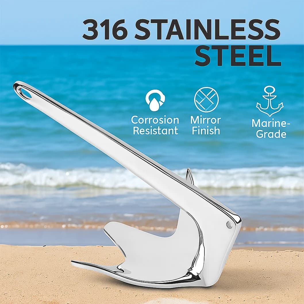 Accessori marini in acciaio inossidabile 316 con ancoraggio Bruce da 1-25 kg per ancoraggio per yacht marino resistente per barche