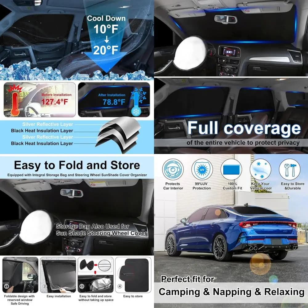 Parabrezza parasole su misura per berlina Kia K5 2021-2024, protezione privacy pieghevole, set completo, mantiene l'auto fresca