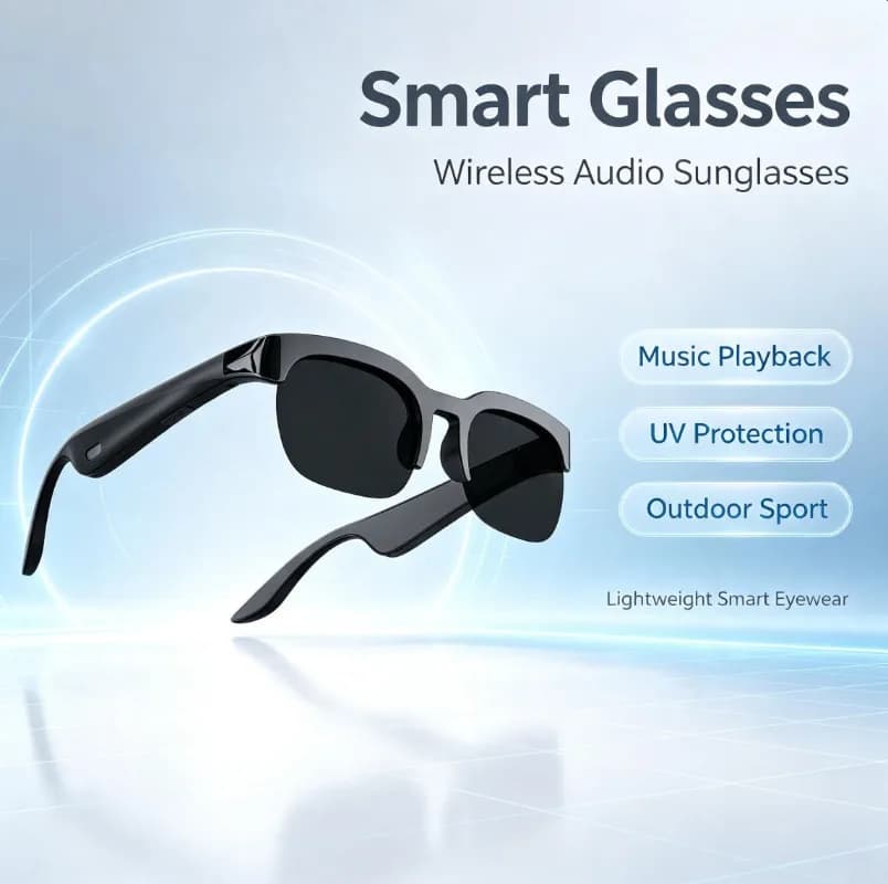 2026 Smart Audio Sunglasses Bluetooth Call Open Ear Music Play UV Protection Outdoor Sports Smart Glasses