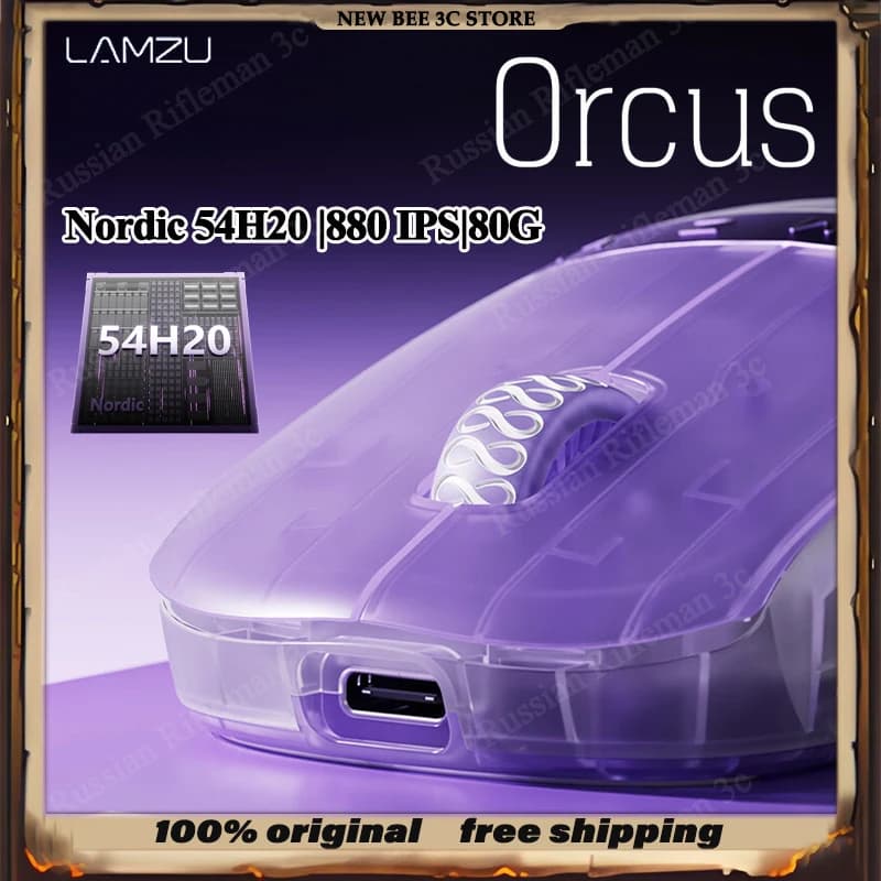 NEW LAMZU Orcus Wireless Gaming Mouse Dual 8K Fingertip Grip PAW NEXT I 50K DPI Nordic 54H20 Optical Switch Finger grip Mouse