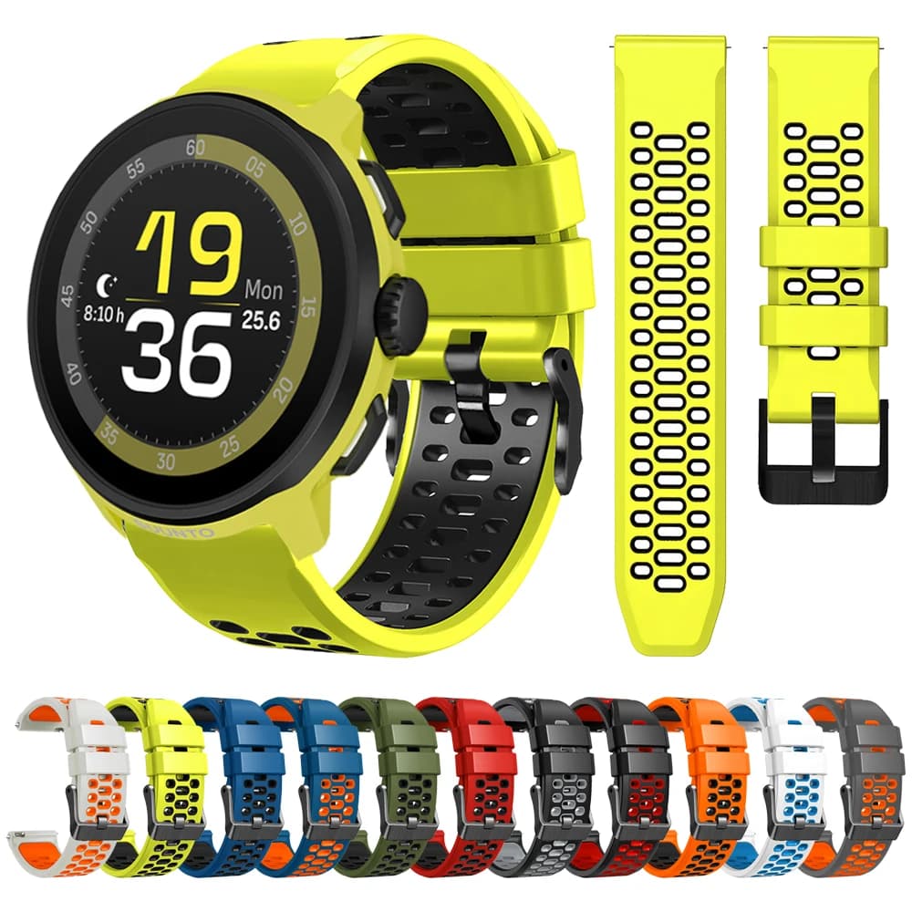 Two-tone 22 mm strap for Suunto RACE 2 S/Run/Ocean/Vertical strap for Suunto 5 9 Peak Pro Sport silicone strap