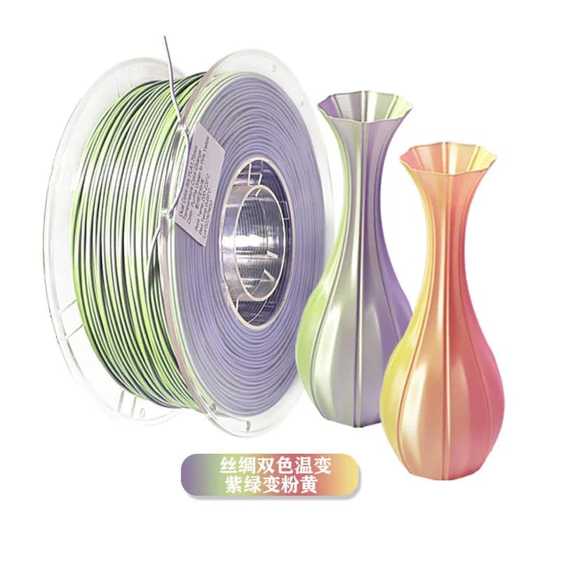3D Printer Filament PLA in two color thermochromic silk Consumables for 3D printing Thermochromic PLA flames with change of warm induced color