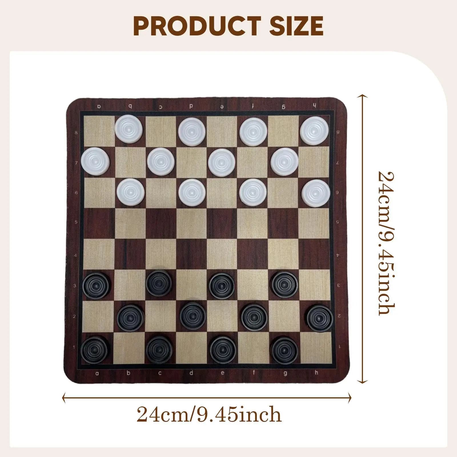 Scacchiera Portatile in Stile Legno con Pezzi Standard per Bambini e Adulti, Ideale per Allenamento Professionale