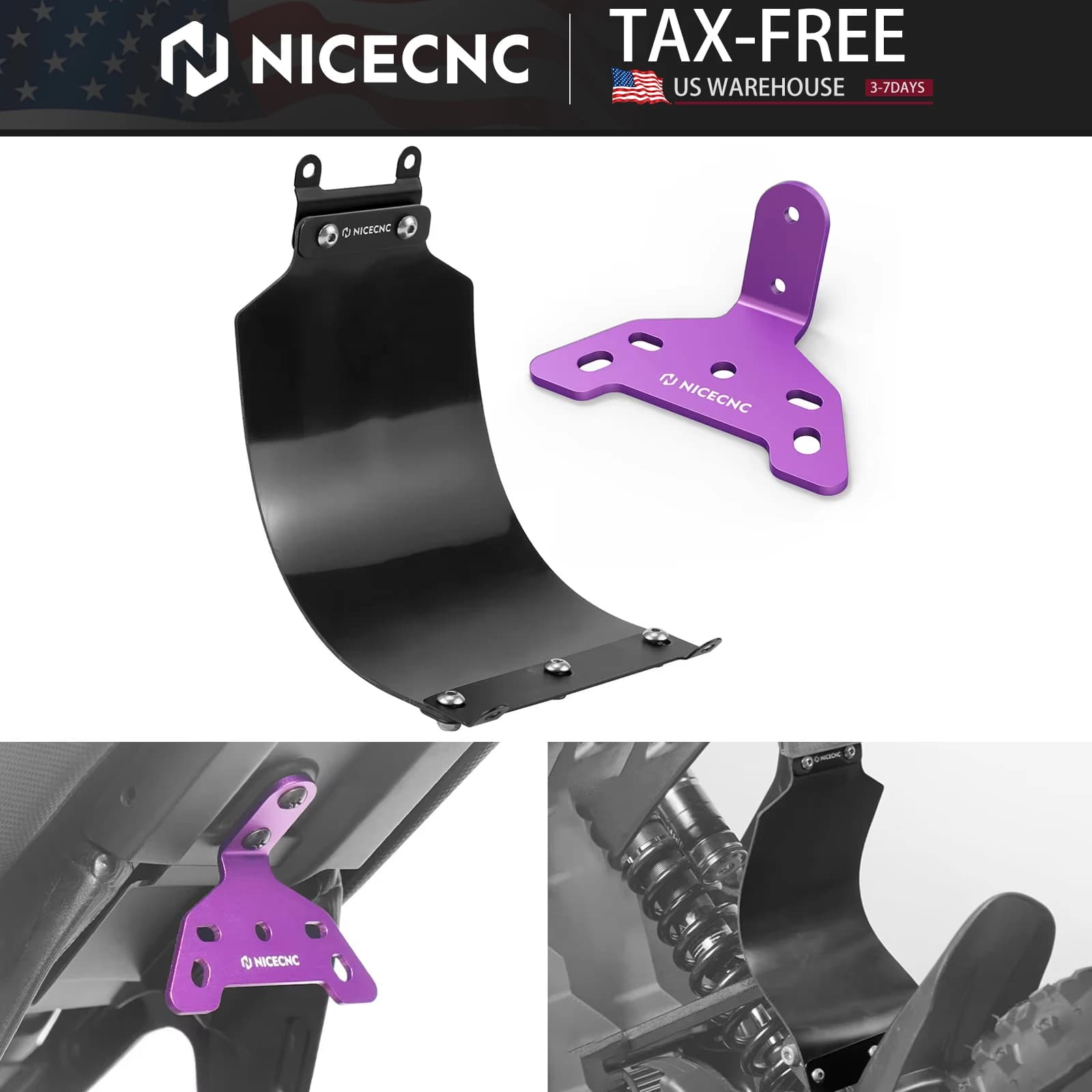 NICECNC For Surron Light Bee X S L1E Electric Dirt Bike Rear Shock Fender Mud Guard & Tail Light Bracket For Segway X160 X260
