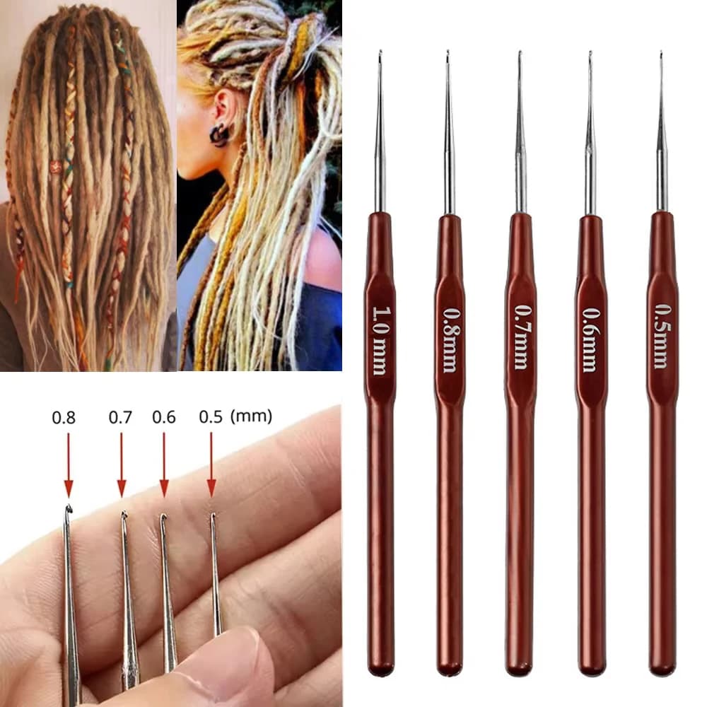 Nuovo Dreadlock Uncinetto per Capelli Dreadlock Strumento per Treccia Artigianale Dread Locks Uncinetto Aghi 0.5mm-1.0mm Per il regalo Di Natale