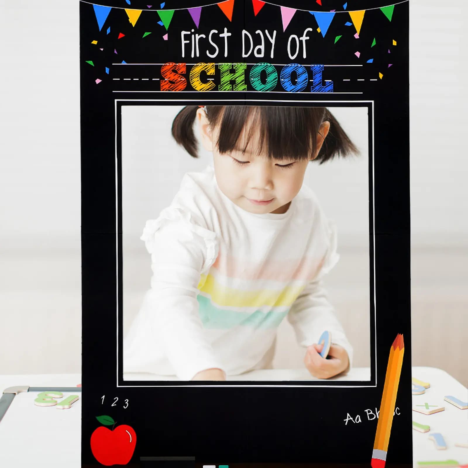 School Photo Booth Props Cardboard Picture Frame Cutouts for Back to School Celebration Classroom Decor Student Selfie