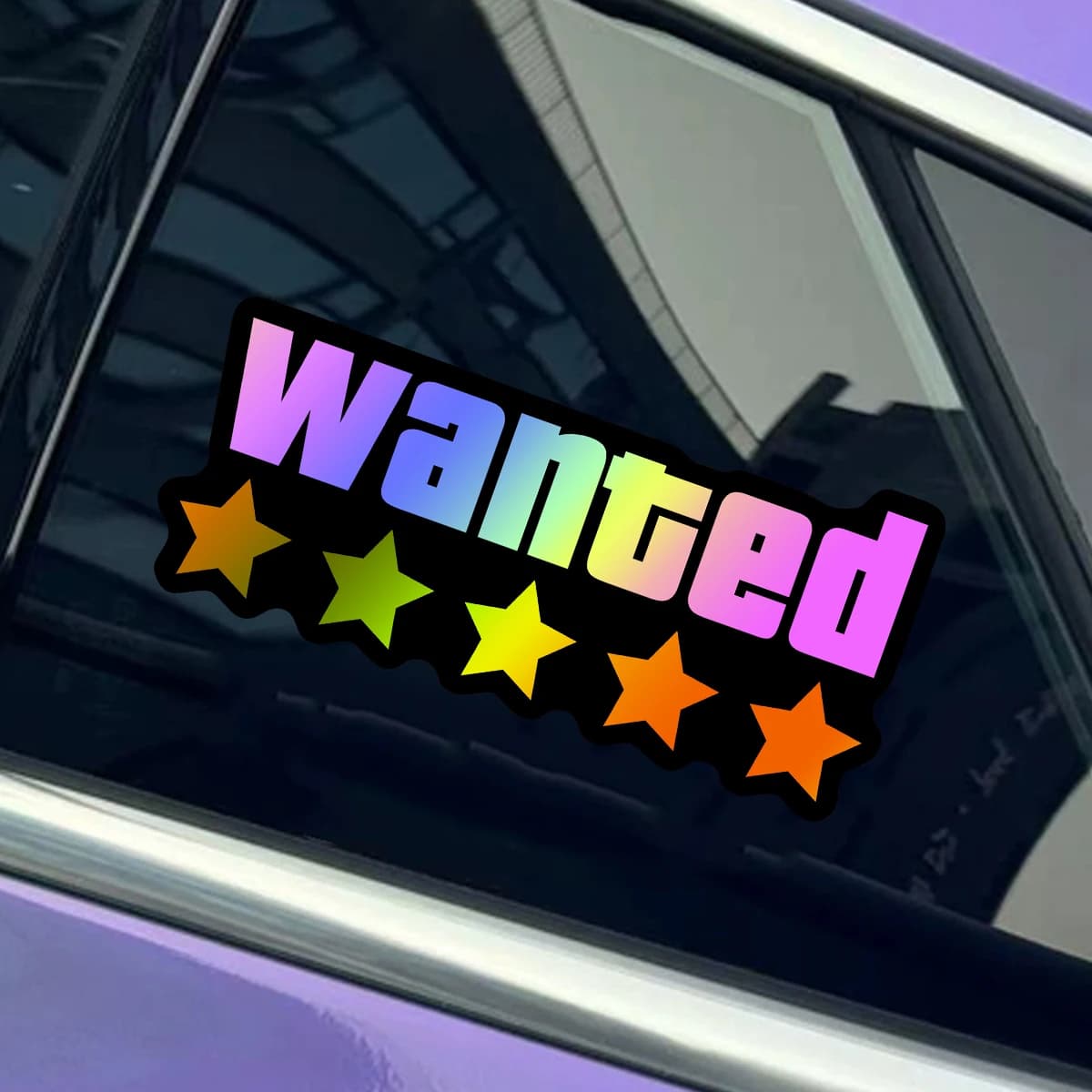 1pc Wanted Waterproof Vinyl Sticker, Decorative Decal for Motorcycle Car Helmet Fuel Tank Windscreen