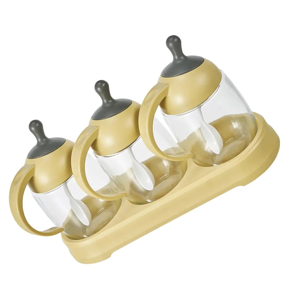 Set di 1 bottiglia per condimenti, bottiglie per condimenti in vetro con coperchi, organizer da cucina leggero e portatile per la casa e il ristorante