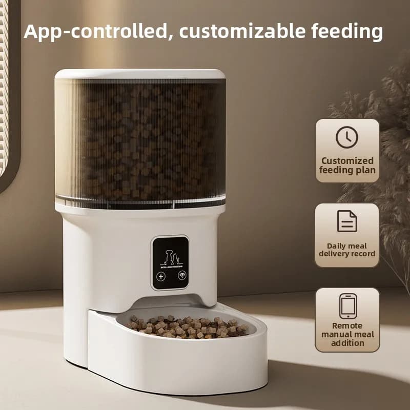 Smart Automatic Pet Feeder WiFi Remote Control Timed Quantitative Dispenser Intelligent Food Bowl For Cat Dog