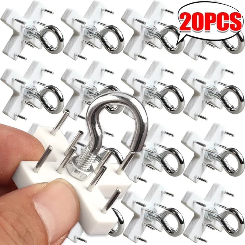 20/1 Heavy Duty Metal Slitting Hooks, Multifunctional Hooks for Curtains, Mosquito nets, Home DIY Decorative Rings