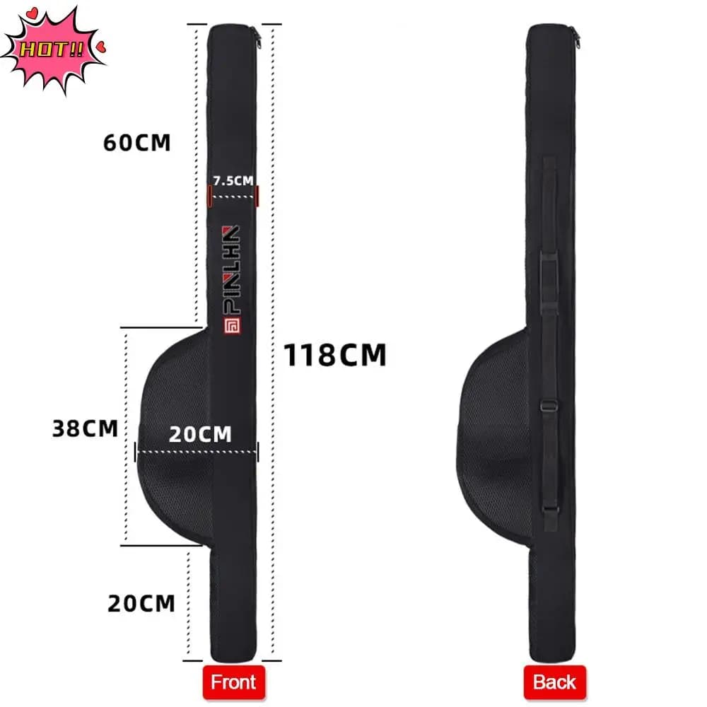 New portable fishing rod bag with shoulder strap Foldable fishing rod case 118/128 cm