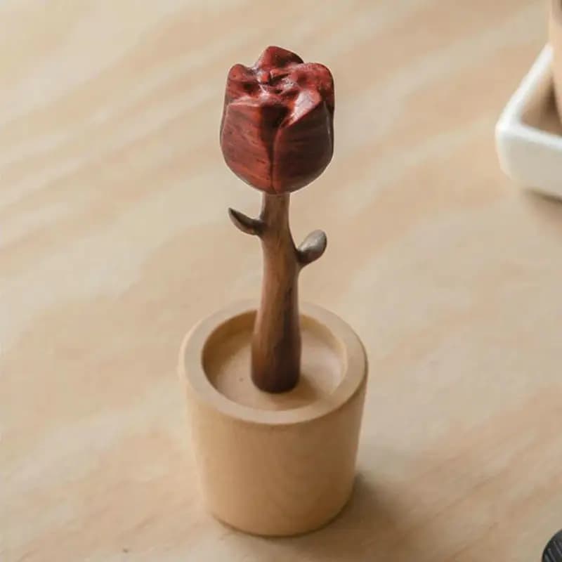 Never Fade Rose Flower Figure Room Decorations Bedroom Stuff Natural Wood Rose Essential Oil Diffuser