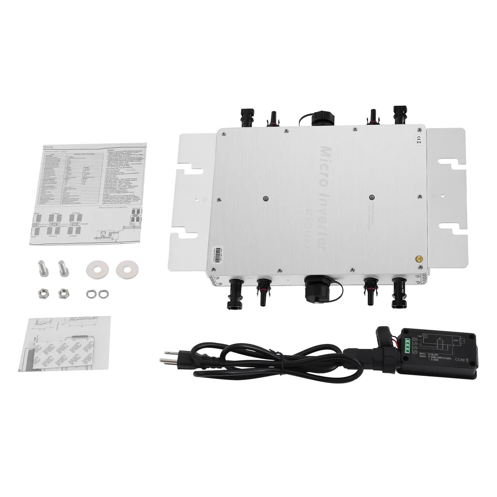 Inverter a onda sinusoidale pura impermeabile Ip65 da 1200 W 110 V per collegamento a griglia solare applicabile a pannelli solari da 30 V o 36 V
