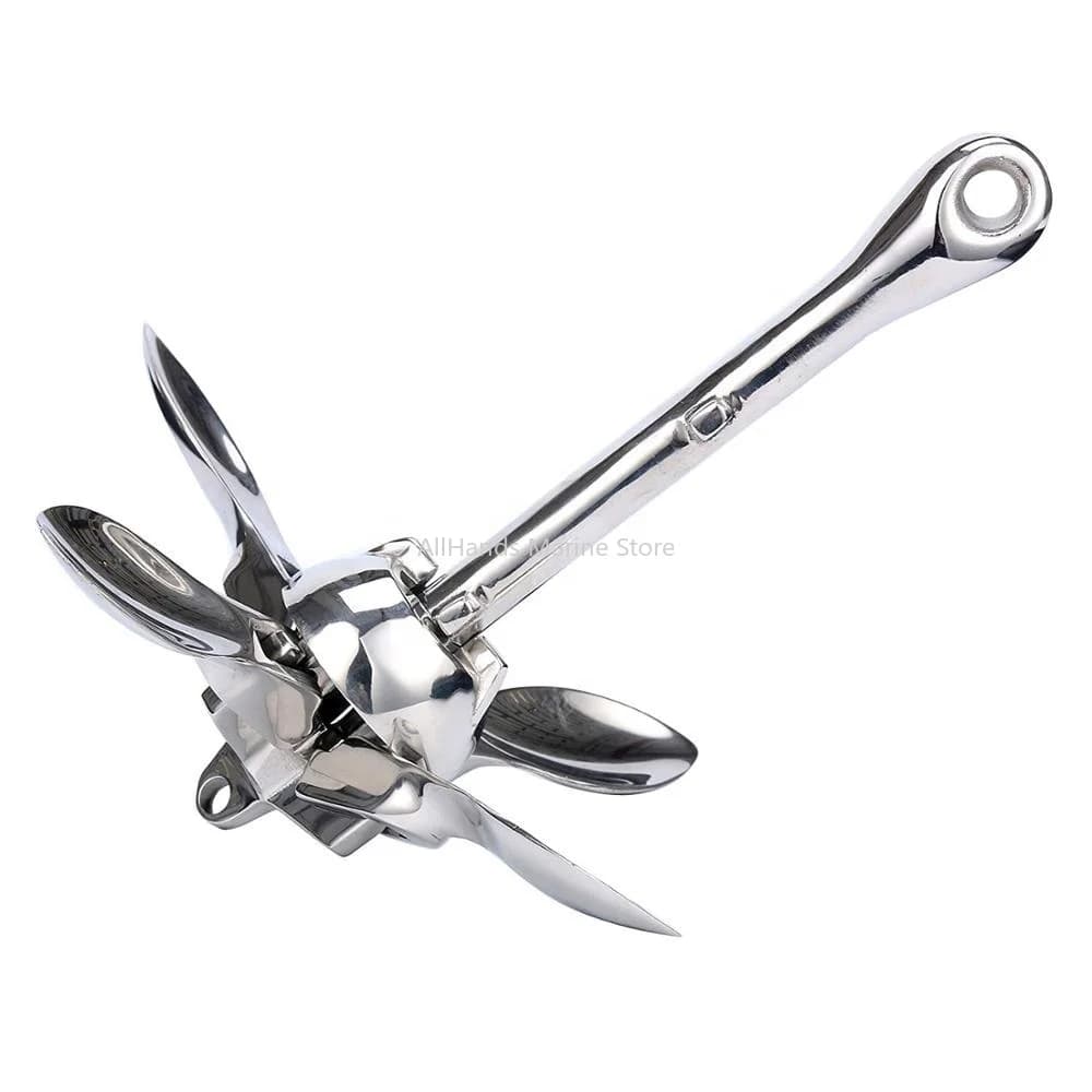 ZD Marine Stainless Steel 316 Cleat Mirror Bruce Folding Anchor For Boat