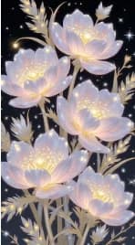 Luxurious 5D Diamond Painting Kit | Large-Sized Anime-Style Gold-Plated Flower Bouquet Theme With Round Acrylic Diamonds
