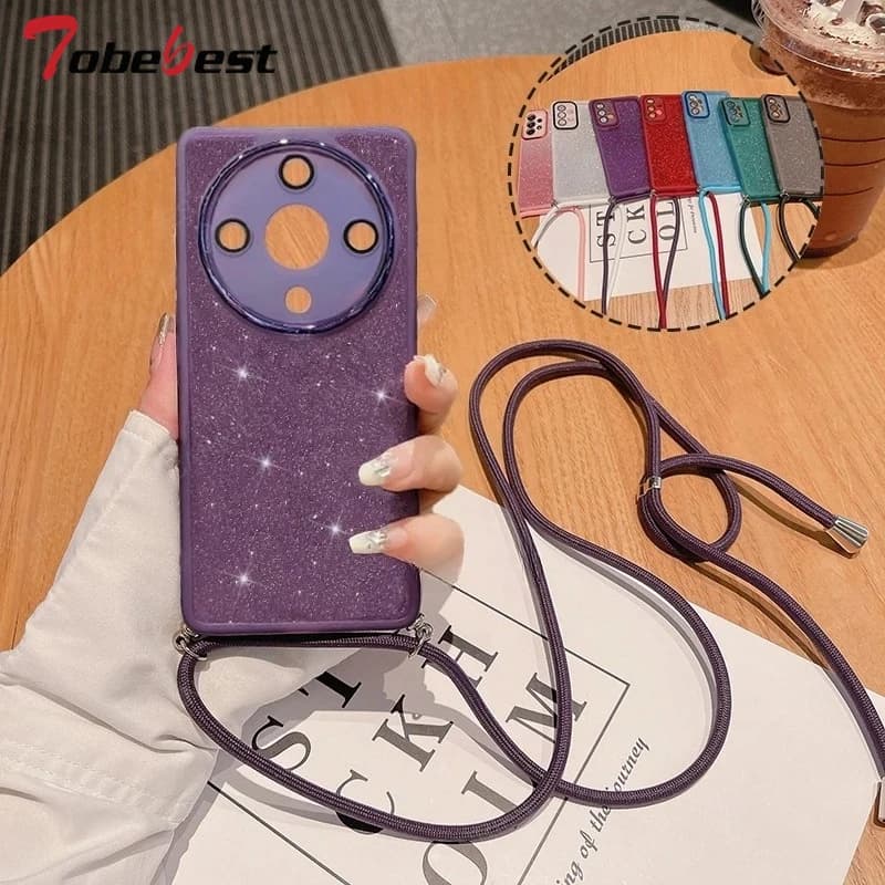 Transparent silicone soft case with shoulder strap for Xiaomi 15 14 Ultra 14T 13 Pro Phone Cover