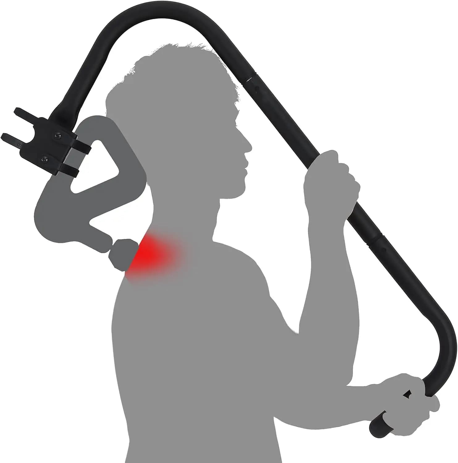 Ergonomic support for massage gun to relieve back and shoulders, adjustable support compatible with most massage guns