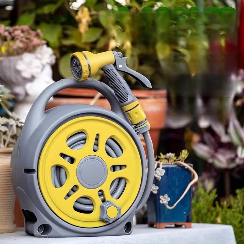Tubo Avvolgibile Automatico per Irrigazione a Goccia, Giardino, Lavaggio Auto, Coltivazione, Idropulitrice ad Alta Pressione, Pistola Termica