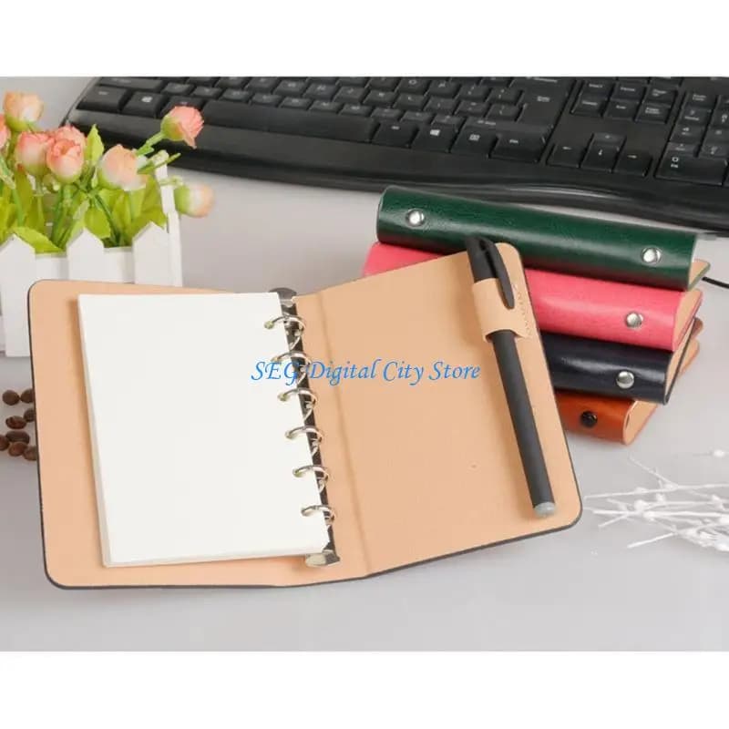 U75B Taccuino tascabile a fogli mobili con copertina in pelle Diario aziendale Memo Planner Blocco note