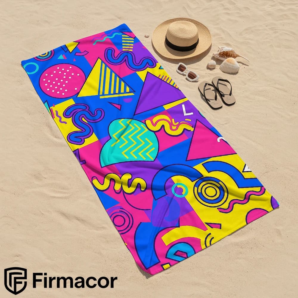 Geometric Shapes Microfiber Beach Towel Quick Dry Sand Free Oversized Soft Absorbent Bath Towel for Swimming Pool Travel Gym