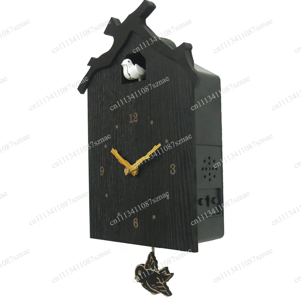 1PC Creative Elegant Cuckoo House Hanging Clock Wall Clock Wooden Clock With Chime And Pendulum For Home Office Living Room