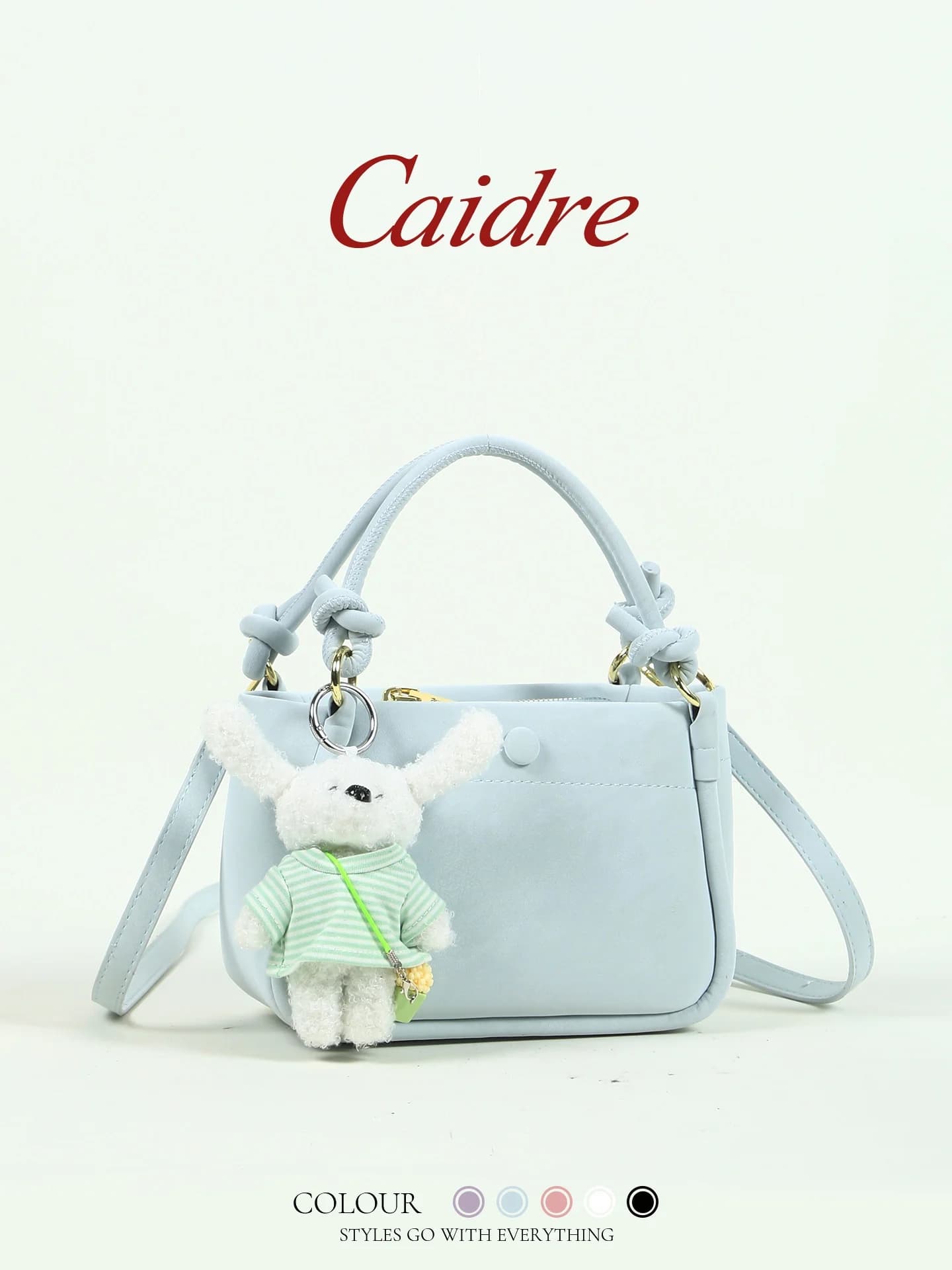 Borsa a secchiello blu Caidre, borsa a tracolla da donna, regalo per il compleanno, in morbida pelle PU, a forma quadrata, da portare sotto il braccio