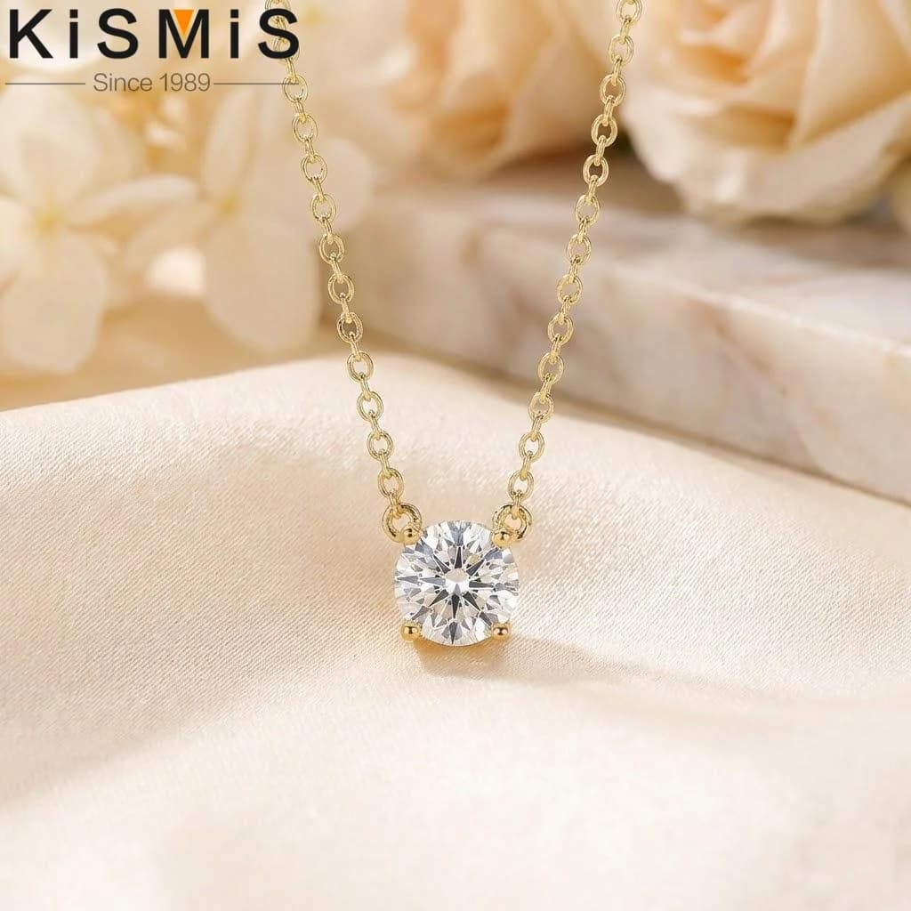 Collana girocollo delicata placcata oro con cristallo solitario da 1,5 carati (7,3 mm) per donna, elegante, minimalista, ideale come regalo per matrimoni e feste.