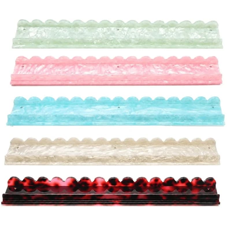 Luxury Mahjong Racks with Pushers 20 Inches Magnetic 4 Pieces/Set Wave‑Shaped Acrylic American Mah Jongg Holder+Mahjong Rack Bag