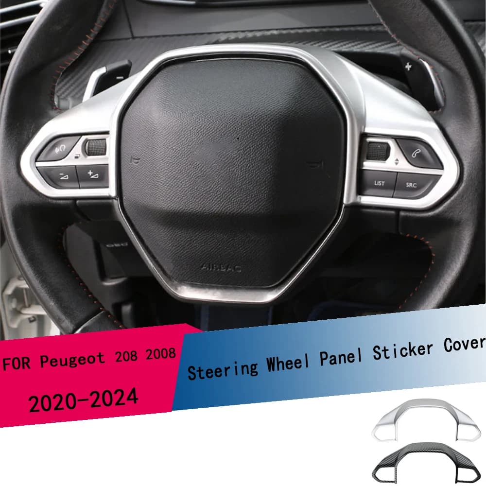1 Pezzo Adesivo Decorativo per Volante Auto per Peugeot 2008 208 E2008 E208 2020 2021 2022 2023 2024 Accessori
