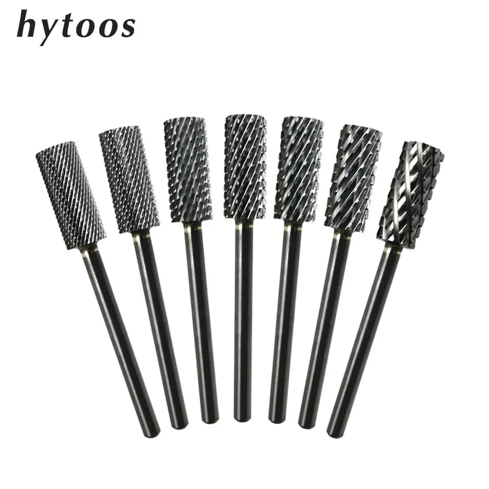 HYTOOS Punte a canna piccola 3/32 Punta per unghie in metallo duro Fresa per manicure Unghie Trapani Accessori Gel Rimuovi strumento