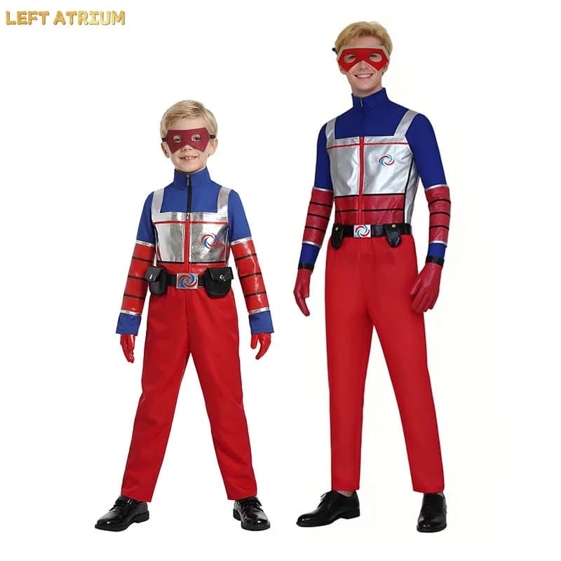 Costume da Cosplay Henry per Bambini, Outfit da Cartone Animato Henry Danger con Gilet, Pantaloni e Cintura per Halloween e Carnevale