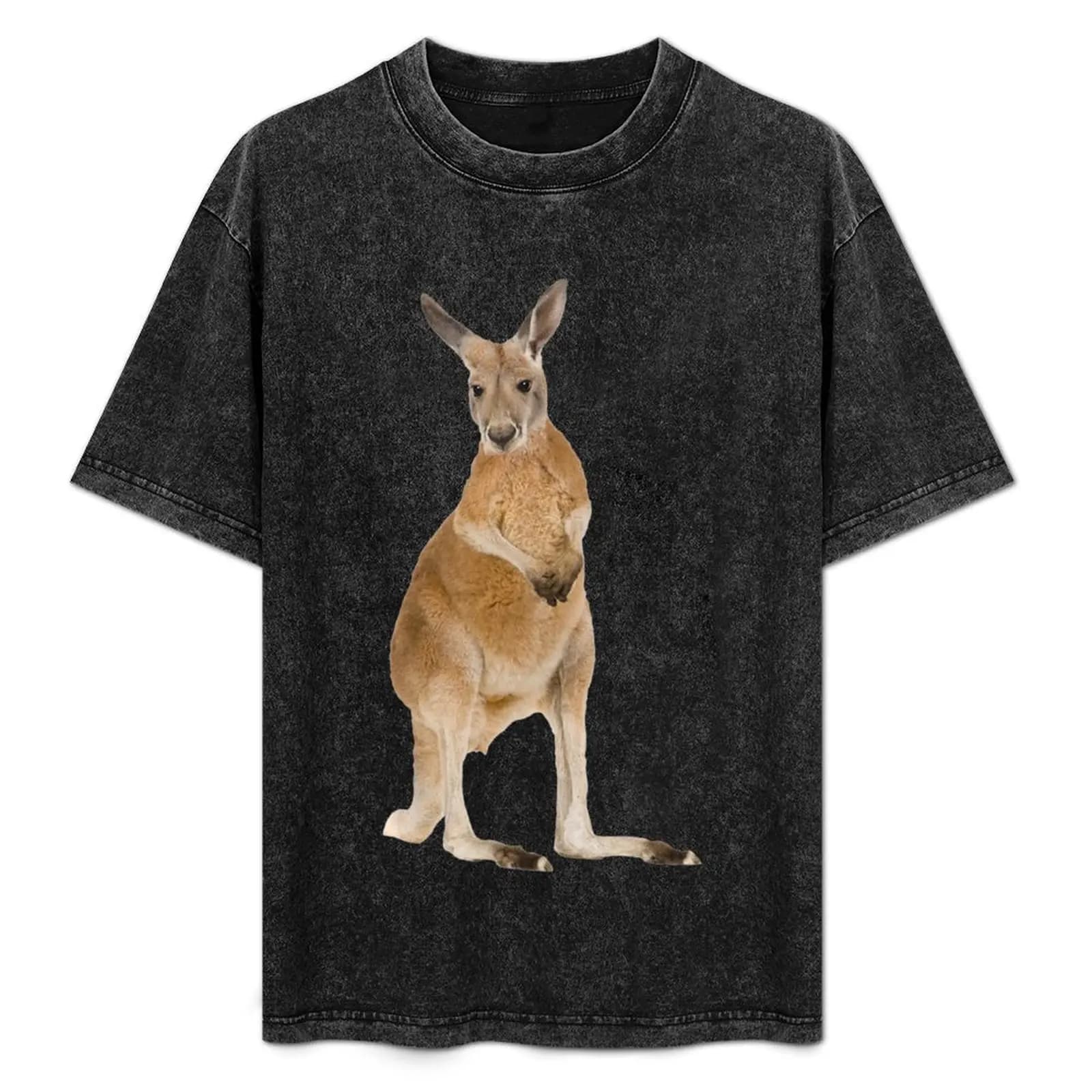 Red Kangaroo T-Shirt Standard Fit Solid Tee Shirt
