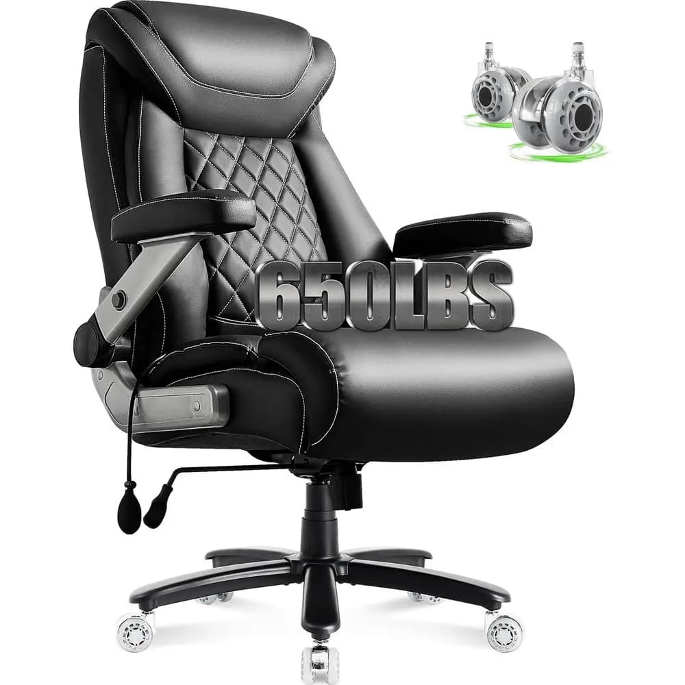 Sedia da Ufficio Ergonomica per Dirigenti, per 295 kg, con Cuscino Spesso, Supporto Lombare Regolabile, Seduta Larga, Sedia da Gaming Robusta con Doppio Supporto in Gomma