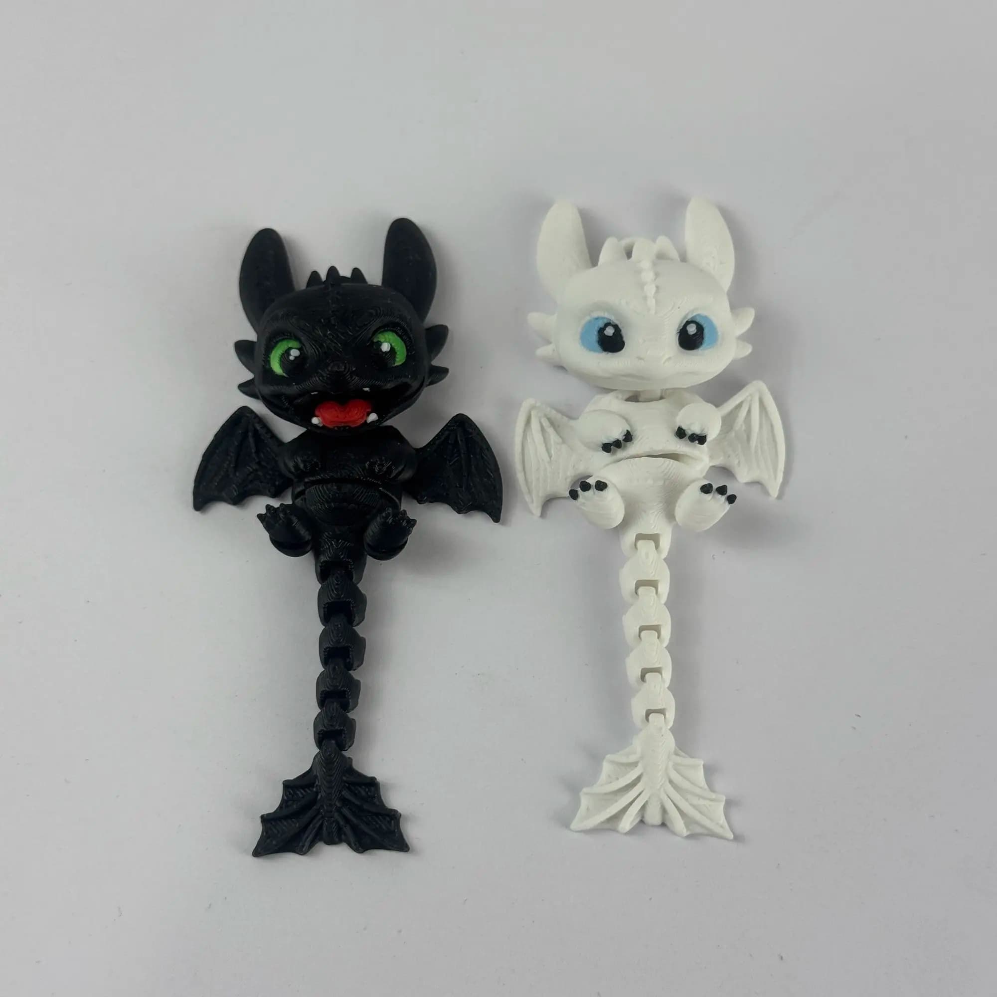 3D Printed Articulated Dragon Pendant Night Fury Light Fury How To Train Your Dragon Toothless Keychain Bag Charm Ornament