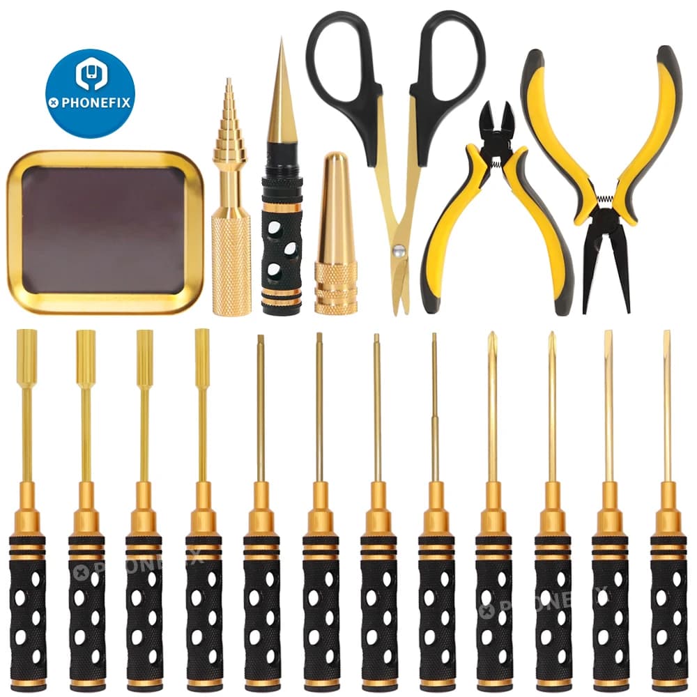 19 in 1 kit di strumenti professionali RC Set di cacciaviti esagonali chiave inglese pinze riparazione per modello RC barca elicottero ingegneria di precisione