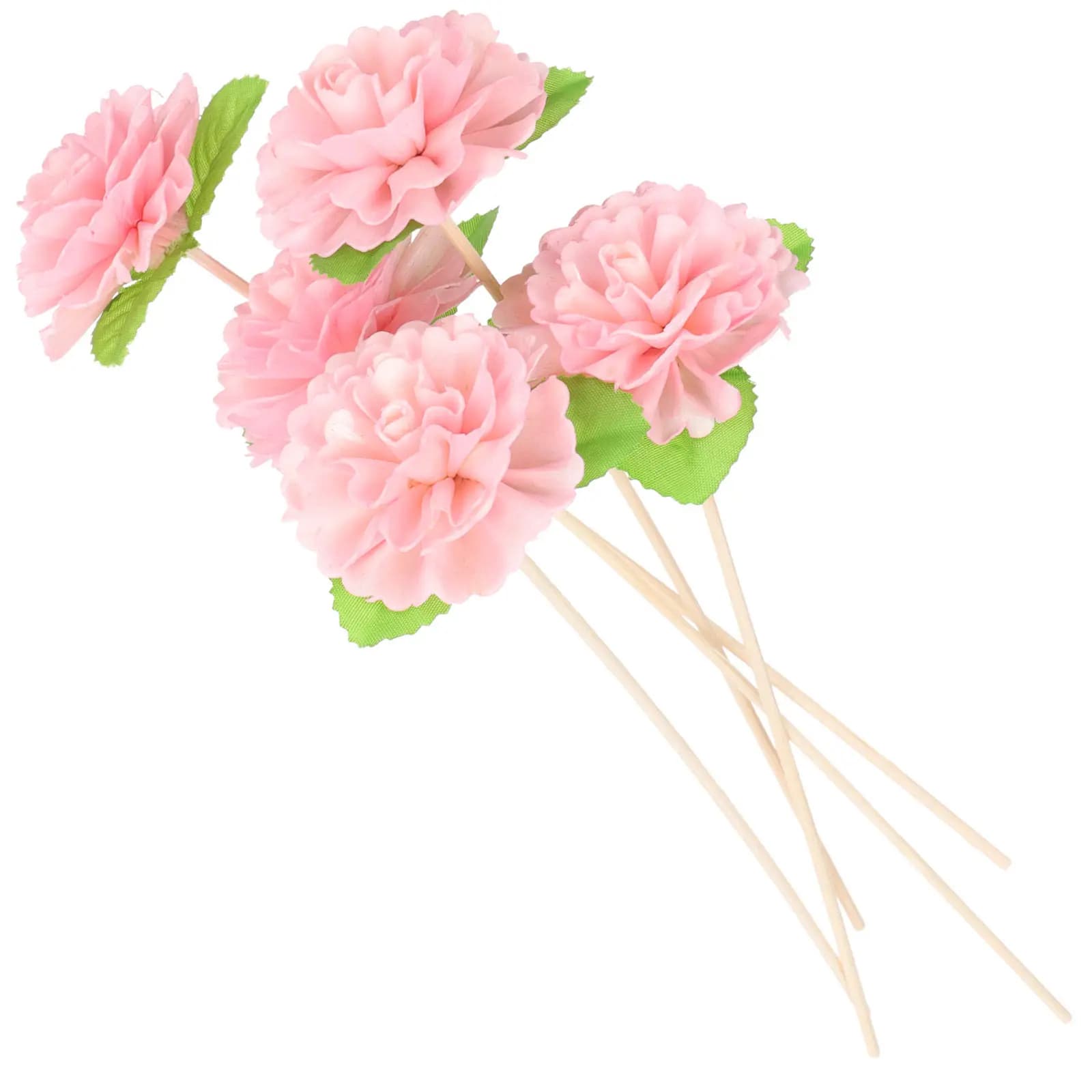 5 Pezzi Bastoncini Diffusori in Legno e Rattan per Bottiglie di Oli Essenziali, Decorativi con Top Floreale per Aromaterapia
