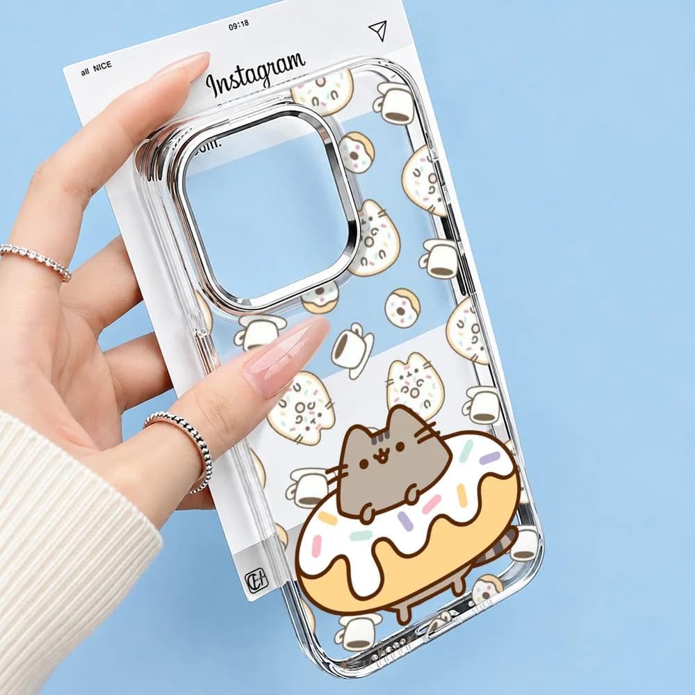 Cartoon Pusheen Cat Matte Transparent Clear Shockproof phone Case For iPhone 16E 16 15 14 Plus 13 12 11 7 8 Plus Pro X XR Max