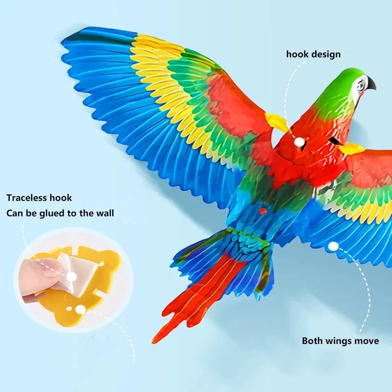 1 Pezzo Aquila Volante Elettrica, Giocattolo Elettronico per Animali Domestici, Uccello Volante Rotante con Luci e Musica