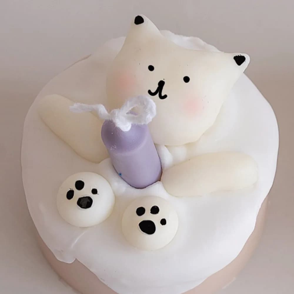 Gattino diviso da bagno perfetto per realizzare candele fatte a mano Stampo in silicone per orsi Stampo per candele fatto a mano con orso 3D per candele artigianali per bambini